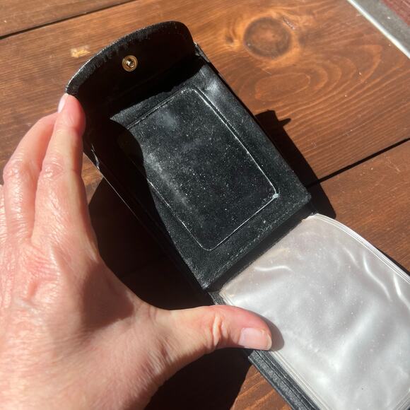 Vintage 90s Buxton Womens Black Leather Bifold Wallet Snap Closure Card Holders - Picture 8 of 12